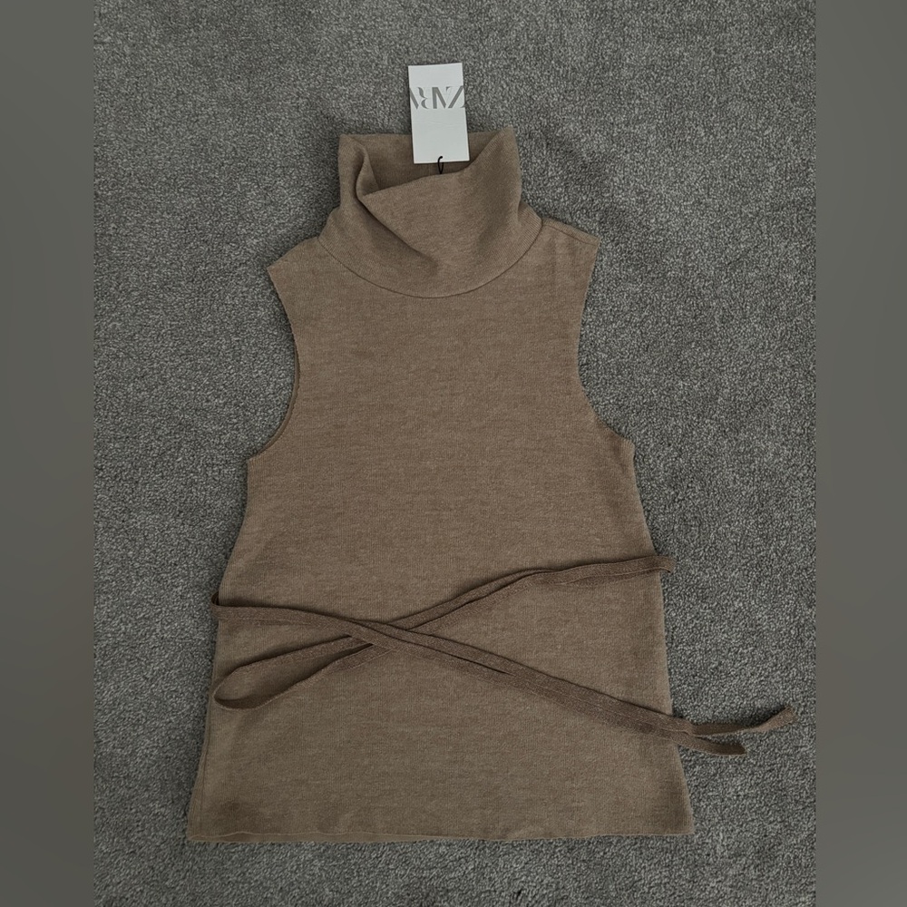 Zara Beige Knit Turtleneck